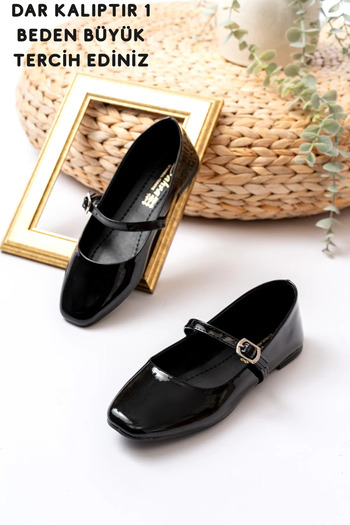 Slipcat Women's Daily Blunt Toe Ballerina Shoes with Single Belt Buckle
