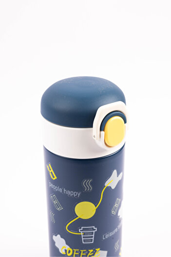 Cocobee 500ml Insulated Stainless Steel Water Bottle Leakproof,odour-free,with Soft Grip Handle ,ages 3 Blue