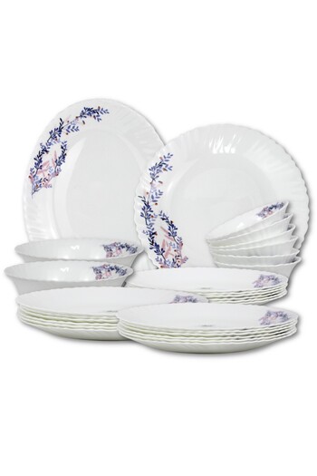 Melrich 27 Pcs Opal ware Dinnerware set Dishwasher Microwave safe Scratch Resistant use for kitchen