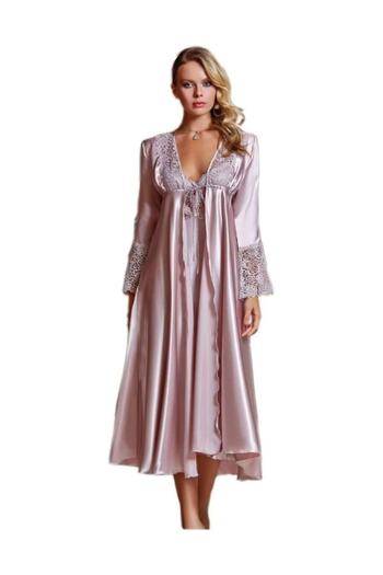 Alissa Nightgown Dressing Gown Satin Set of 6 Dowry Suit 441 - - Set of 6 - Powder - m