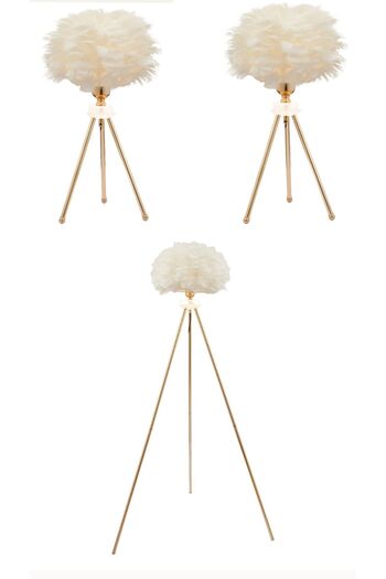 HubRom Set Floor Lamp HubRom, BELINAY 4109-1L-GD 60x148 cm 1xE27-60W Gold / 2 x Wall Lamp HubRom, BELINAY