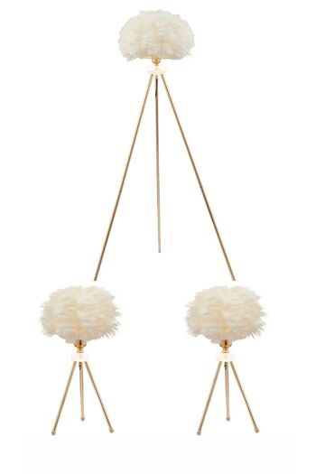 HubRom Set Floor Lamp HubRom, BELINAY 4109-1L-GD 60x148 cm 1xE27-60W Gold / 2 x Wall Lamp HubRom, BELINAY