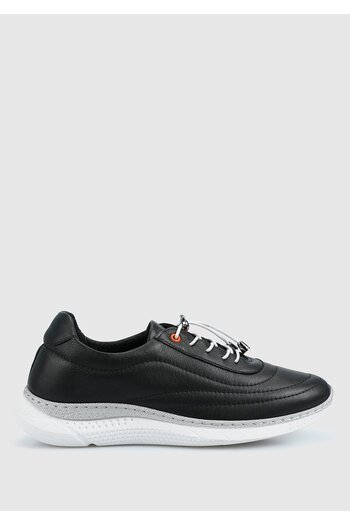 Eclipse Black Leather Women's Sneakers