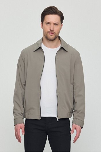 STONCS Men's Khaki Cotton Seasonal Coat