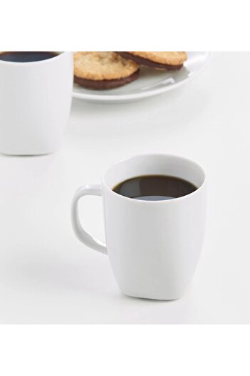 IKEA 4 tea cups, height 8 cm, set of 4 white porcelain coffee cups, size 170 ml