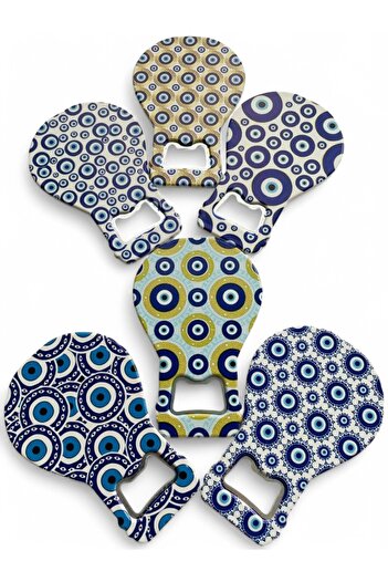GALATA GIFT Evil Eye Bead Magnet Six (6 Pieces) for Bottles, Soda, Soda Opener Refrigerator