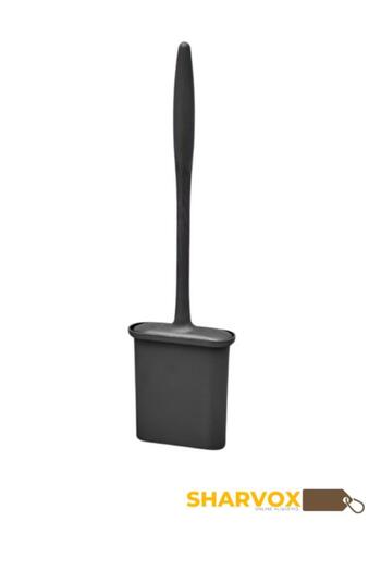 Sharvox Set de perii de toaletă din silicon Culoare neagră Perie practică din silicon pliabilă Perie pentru vasul de toaletă
