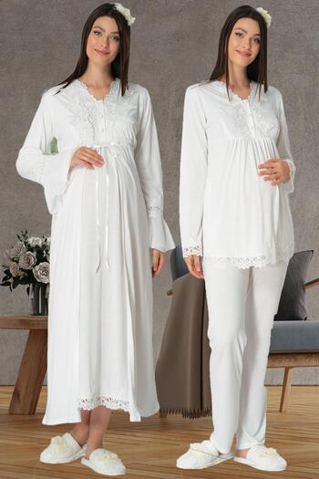 Mecit Pijama كاربيديم إل آر. 1519 إكرو طقم أمومة مكون من 4 قطع