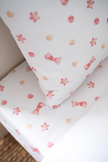 Petille Collection Baby Poplin Elastic Sheet - Bow