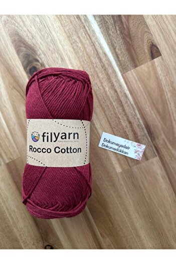 Filyarn Rocco Cotton Koton Pamuk 100 Gr Punch Amigurumi El Örgü İpliği-Bordo Renk