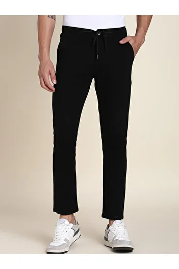 Dennis Lingo By Styli Men Black Straight Leg Mid-Rise Pants