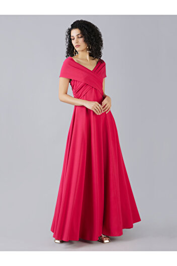 Mish By Styli Wrap V-Neck A-Line Maxi Dress