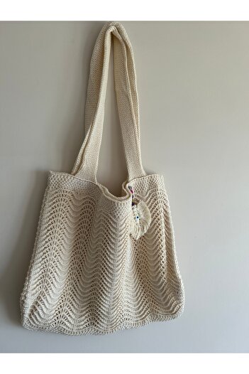 METİC Women's Knitted Strap Casual Bag Beach Bag