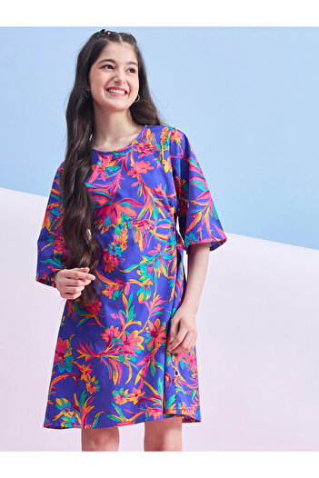 Stylo Bug By Styli Floral Printed 3/4 Sleeves Dress