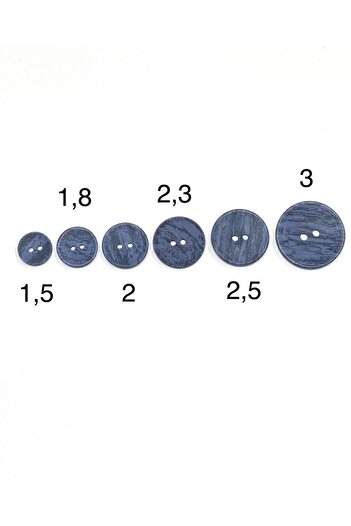 karantuhafiye Wooden Look Plastic Button / Navy Blue / 02732 / 3 cm