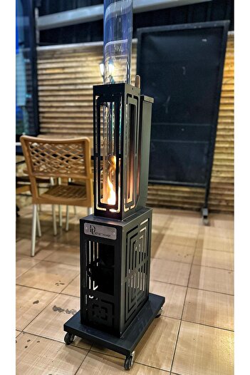 DT DEFNE TASARIM Pelet Soba Roket Pelet Sobası Kasalı Muhafazalı Tekerlekli Pelet Soba