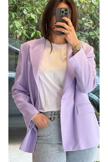 HANER BUTİK Lilac Blazer Jacket