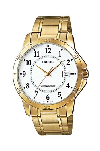 Casio Men's Stainless Steel Band Watch Mtp-v004g-7budf - Gold
