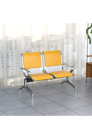 Mahmayi JX 2-Seater Outdoor Bench with Cushions- Yellow