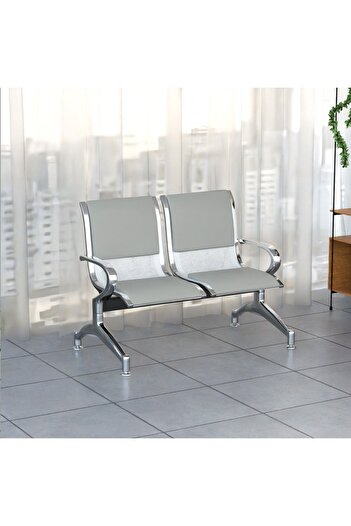 Mahmayi JX 2-Seater Outdoor Bench with Cushions- Grey