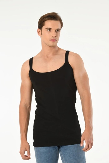 Mfö Life İç Giyim 5 Pieces Ribbed Thin Strap Double Bias Men's Athlete 1St Quality Made from 100% Cotton Yarns.