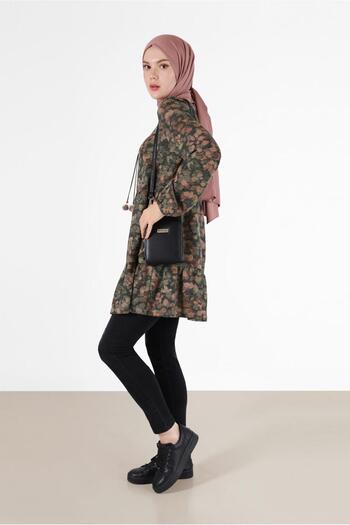 Alvina LACED DETAIL PATTERNED FOLDED TUNIC 42320