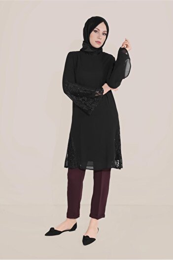 Alvina Tuly Trumpet Sleeve Chiffon Tunic 40537