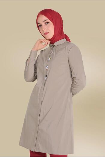 Alvina Cat Figure Embroidered Cotton Tunic - 40450