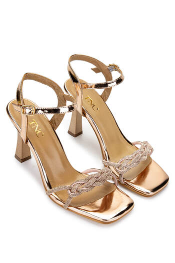 Tamer Tanca Women's Vegan Copper Patent Leather Heeled Shoes