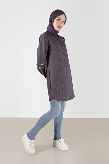 Alvina BUTTONED TUNIC WITH EMBROIDERY SLEEVES 42432