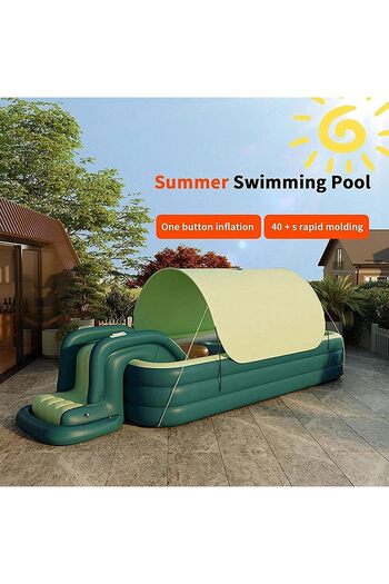 COOYA Inflatable Swimming Pool, Sunshade, 2.6 Meters, Including Pool + Tent + Slide, Suitable for Indoor