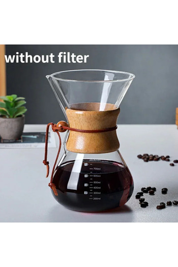 Choice 800ml Not filter Hand Glass Coffee Kettle with Stainless Steel Filter Drip Brewing Hot Brewer Coffee