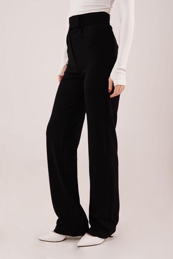stiledavet online store Black Trousers with Velcro Closure Detail