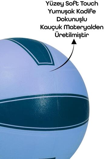 Telvesse All Court Voleybol Topu Pompa Dahil Set Kauçuk Dikişsiz Yekpare Üretim İç Dış Mekan NO:5 Mavi