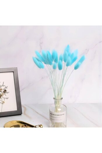 Dxinye buchet pampas uscat, 40 fire, albastru, 40 cm