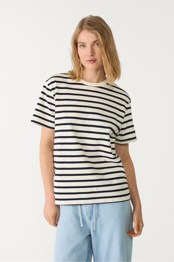 Stradivarius Çizgili Basic Kalın Boxy Fit T-shirt