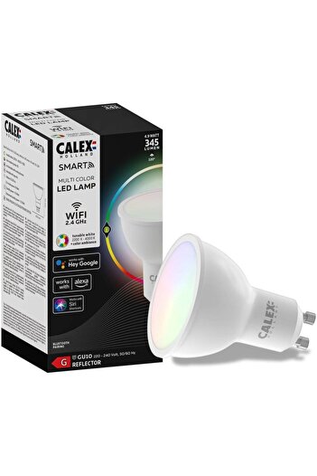 Calex Calex smart RGB LED bulb, Wi-Fi, Bluetooth, GU10, 4.9W, 345 lm, white and colored light