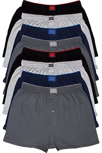 Tutku 8-Piece Men's Combed Cotton Towels - Waist Boxers, Assorted Color