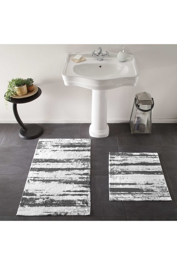 Taç Classy Cotton 2-Piece Bath Mat Set Anthracite