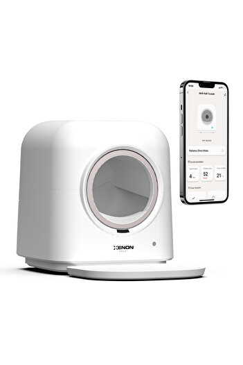 Xenon Smart Akıllı Otomatik Tuvalet, Çelik Mama Kabı 5 lt ve Çelik Su Pınarı Seti, Mobil Uygulama ile Kontrol