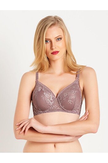 Magic Form 5923 Women's Lace Thin Sponge Gathering Bra-Zinc