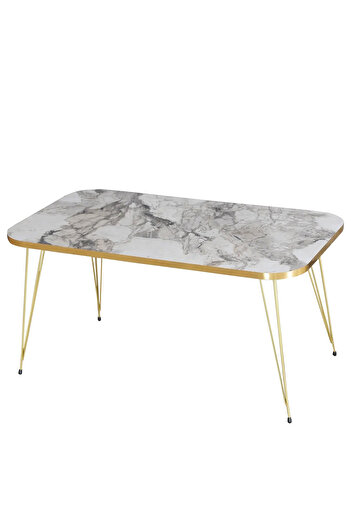 GOLDFALEZ Masuta de cafea moderna cu rama aurie Colecția Efes | Mobilier de living contemporan