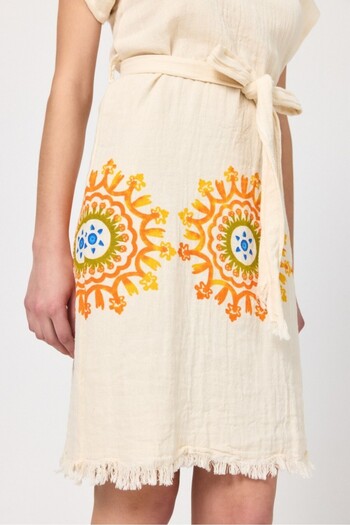Mulberry Γυναικείο φόρεμα παραλίας Muslin Αμάνικο 100% βαμβάκι