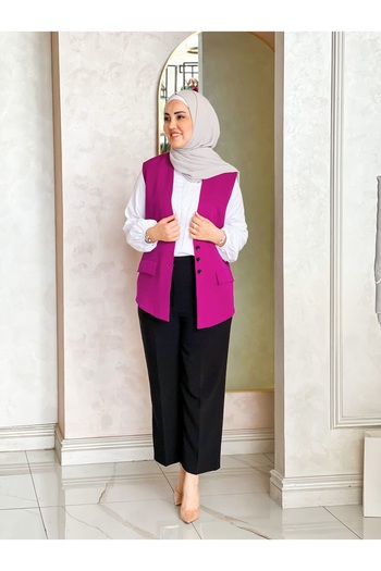 Marvella By Rasha 3 small button vest