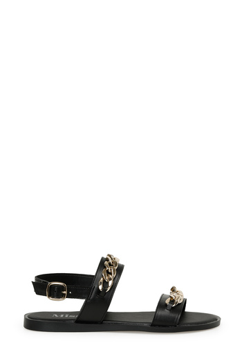 Miss F DS22021 3FX Black Women's Flat Sandals