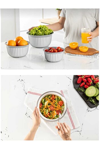 Linea Nınea Yuvarlak Kase 3 Lü Set [5 Lt, 3 Lt, 2 Lt]