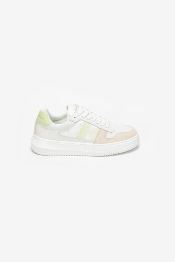 Calvin Klein Kadın Marka Logolu Bağcıklı Kaydırmaz Tabanlı Günlük Ekru Sneaker YW0YW01445-02U