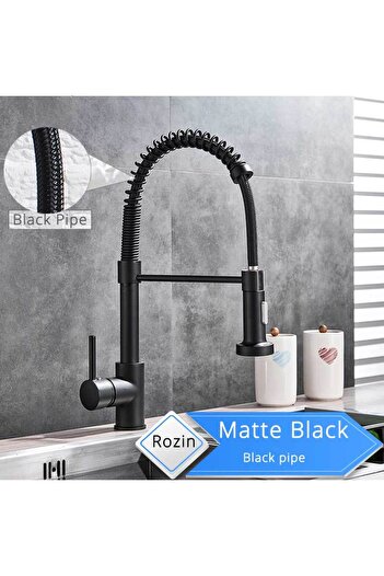 Choice Black A Rozin Brushed Nickel Kitchen Faucet Deck Mounted Mixer Tap 360 Degree Rotation Stream Spraye