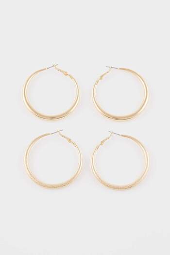 DeFacto Women's 2-Piece Gold Earrings E6456Axns