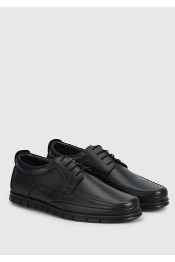 Eclipse Men's Black Leather Shoes